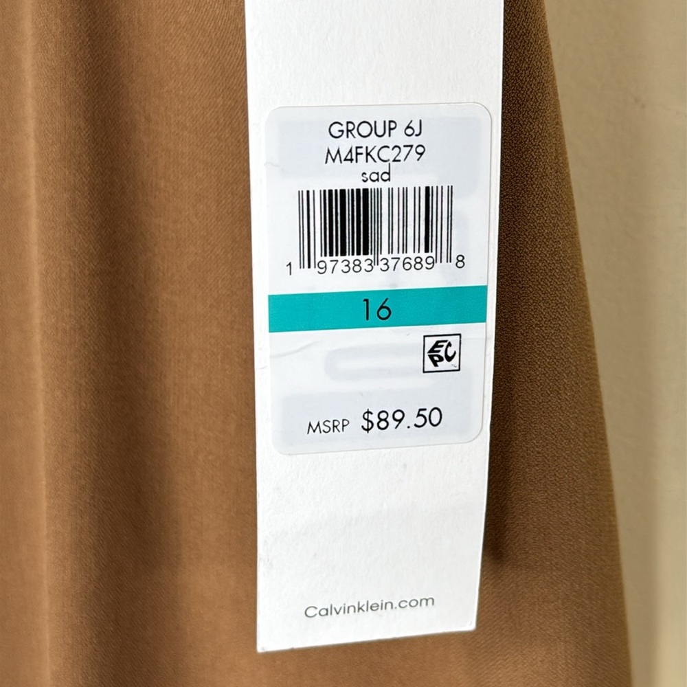Calvin Klein Pants Brown Straight Leg High Rise in Sizes 8, 10, 14 16, - Picture 13 of 13